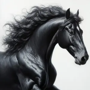 Black Diamond Horse 02 - Fine Arts - Decorative Art - Wall Art