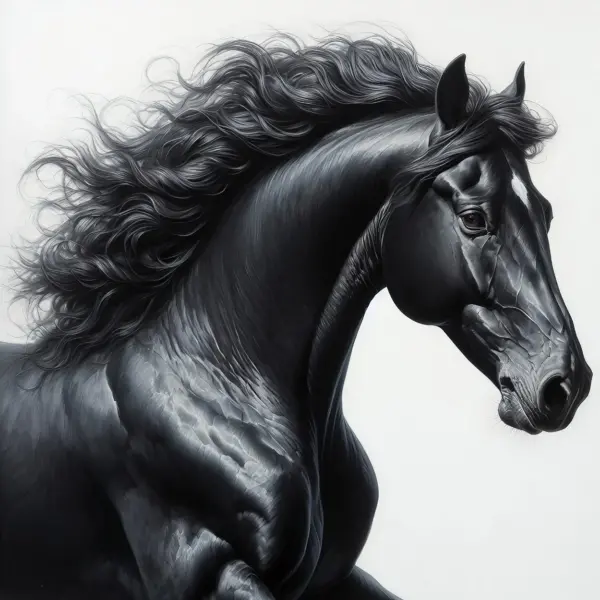 Black Diamond Horse 02 - Fine Arts - Decorative Art - Wall Art